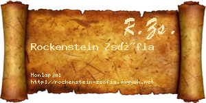 Rockenstein Zsófia névjegykártya
